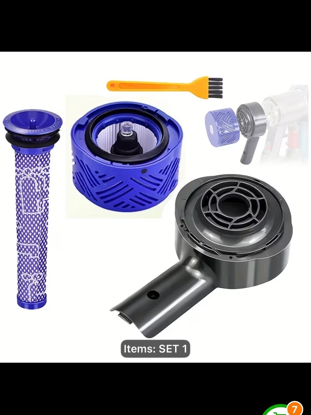Purple Filter & Motor Cover Replacement Set for Home Hair Dryers